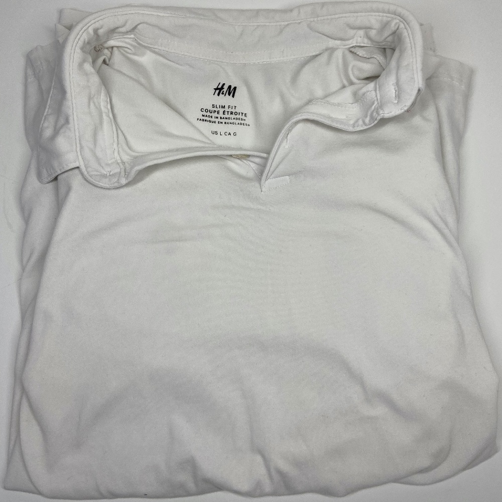 H&M White Short-Sleeve Polo